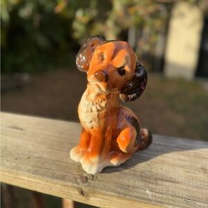 Vintage porcelain ceramic antique dog statue